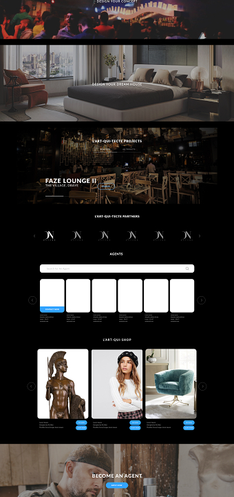 Website design UX/UI for L'ART-QUI-TECTE
