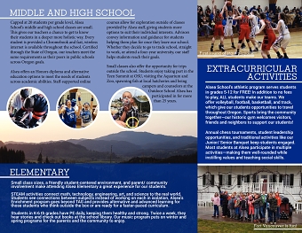 Brochure for Alsea School