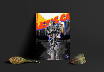 Let's Go – Glitch Art Poster