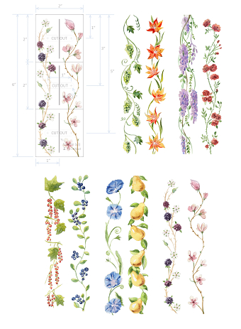 Watercolor set of flowers