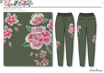 Embroidery Casual Bottom