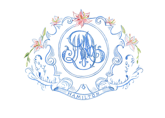 Watercolor monogram crest