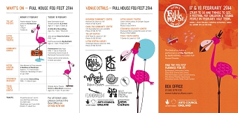 Luton's Full House February Festival 2014 What's On Leaflet and Poster