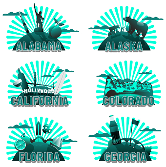 ONE US State icons