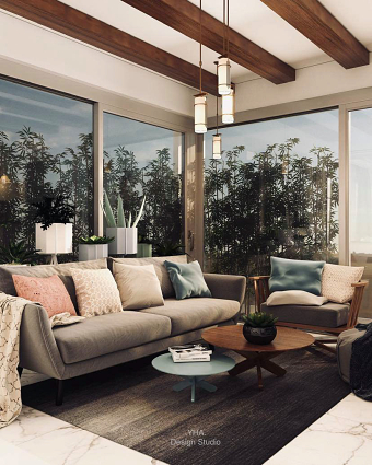 Modern Warm Balcony.