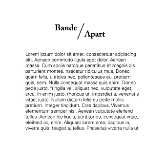 Bande / Apart