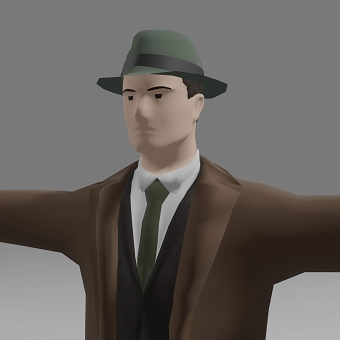 Detective Firing machine gun