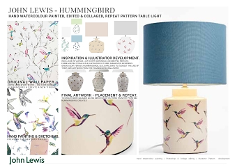 Hummingbird Table Lamp for John Lewis