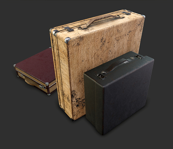 Game ready old, vintage, suitcases