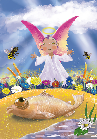 The Scared Little Angel meets the fish