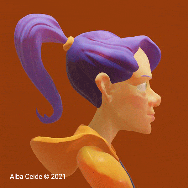 Ponytail Girl - 3D Sculture Modeling