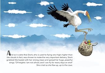 Stork spread her powerful wings