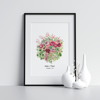 Watercolor wedding bouquet