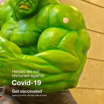 Even heroes get vaccinated
