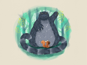 Cat and Squirrel