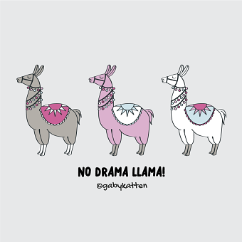 Llamas Illustration and Pattern