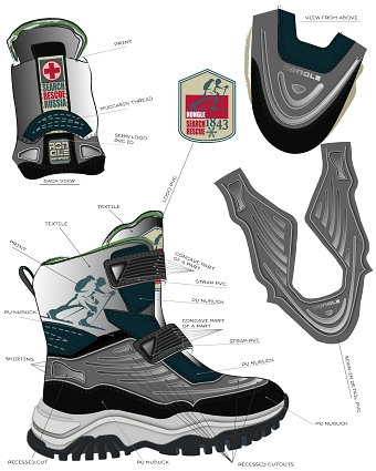 Kids Shoes Rescue Search black & blue