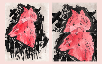 Illustration Art Enter /Red