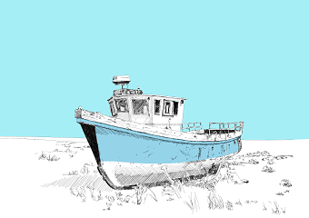 Ship on the shore