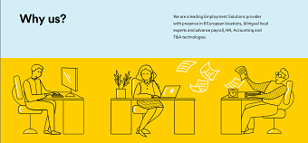 Website line art illustrations for Work For financial company