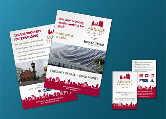 Arkade Property - Leaflet & Business Card Design