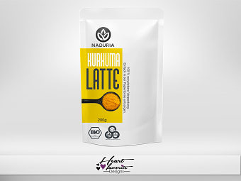 Packaging/Label design for " Turmeric Latte"