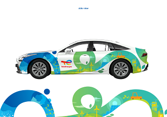 TotalEnergies Car Wrap Illustration