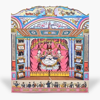 Title crest and curtain for Pollock's Toy Theatre