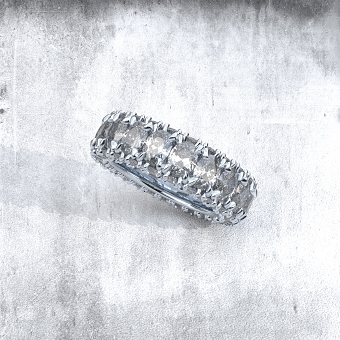 Oval Diamonds Platinum Eternity