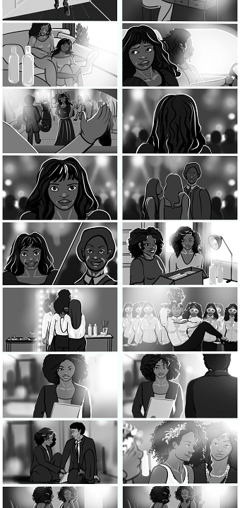 Hair product clip storyboard