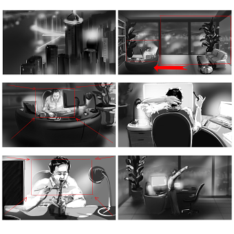 Unanounced drama series trailer Storyboard