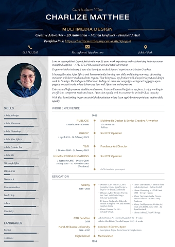 CHARLIZE MATTHEE CV