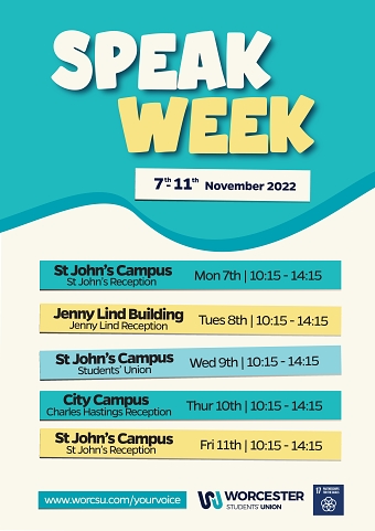 Speak Week - Worcester Students' Union Campaign