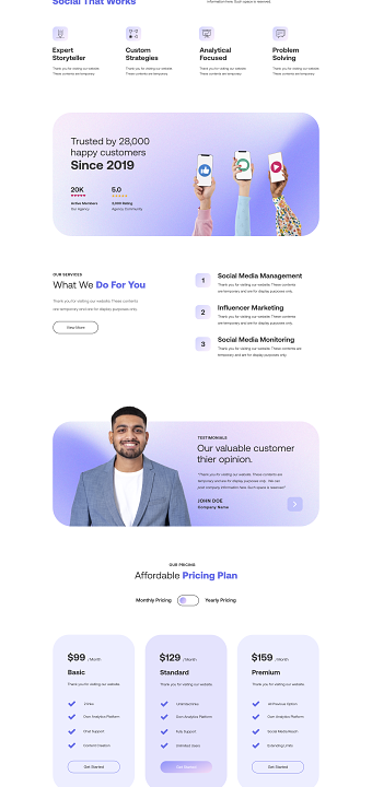 Social Media Marketing Agency Landing Page