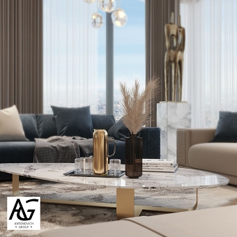 Luxury – Modern Living Room Interior Design and Fit-out