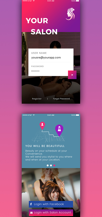 Salon Mobile App Design