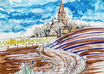 Ploughed fields