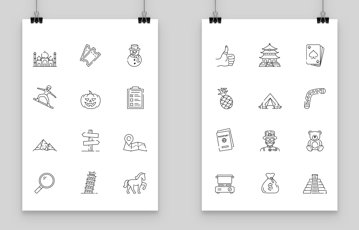 STA Travel icons suite