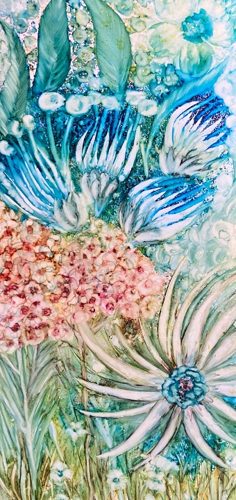 Brusho flowers (Annick Bianchi)