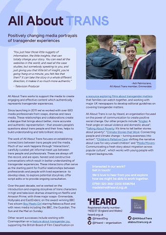 Leaflet design for All About Trans
