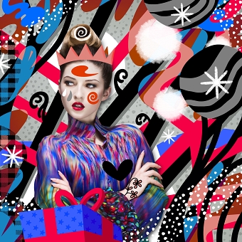 'Christmas Humbug' Mixed Media Illustration