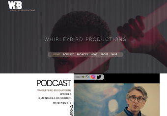 Production Company website design - whirley bird productions