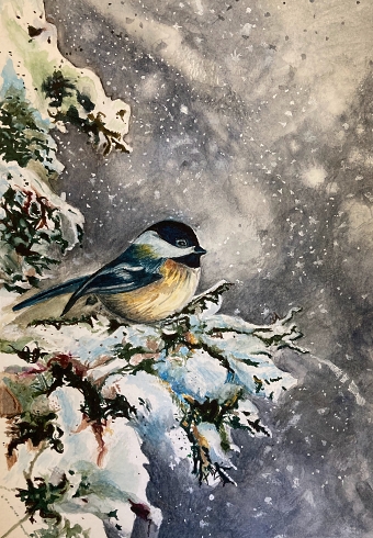 Bird in winter ( Kinuyo Ogino)