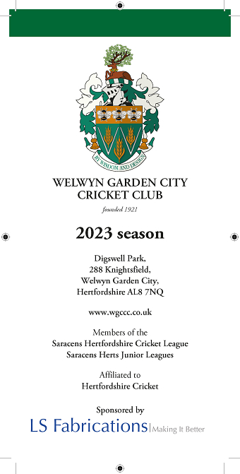 Cricket Club Fixture Card