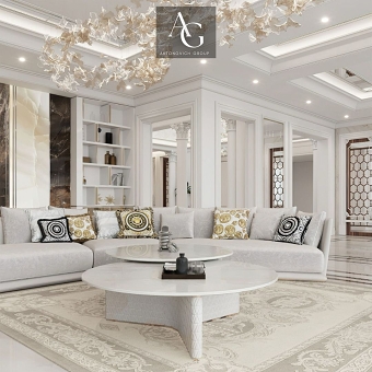 Versace Elegance: Antonovich Group's Finale in Luxury Living Spaces