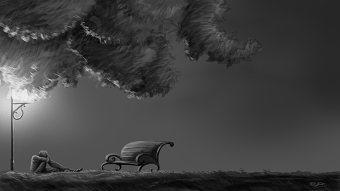 Digital Painting-Night Alone