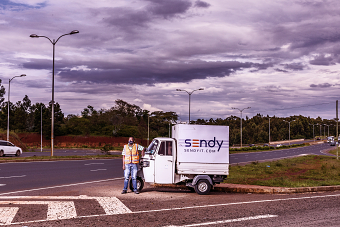 HIGHWAY ROAD TRUCKS TUKTUK CARGO GOODS TRANSPORT CLOUDS