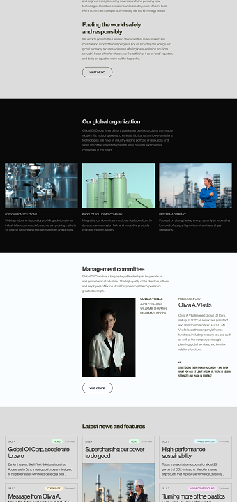 Corporate Website for Oil Company