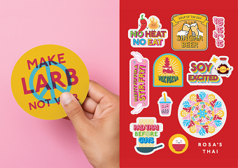 Giveaway sticker design for Thai restaurant