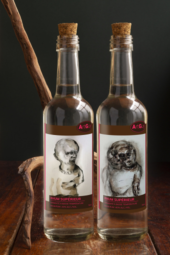 Label concept based on paintings by artist Michel Guy